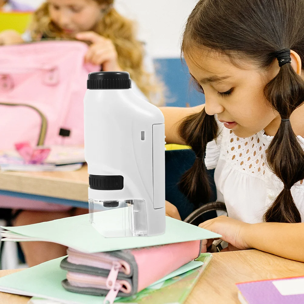 Microscópio de bolso para crianças, lupa portátil, ferramenta educacional científica, acessório de experimento biológico de alta definição