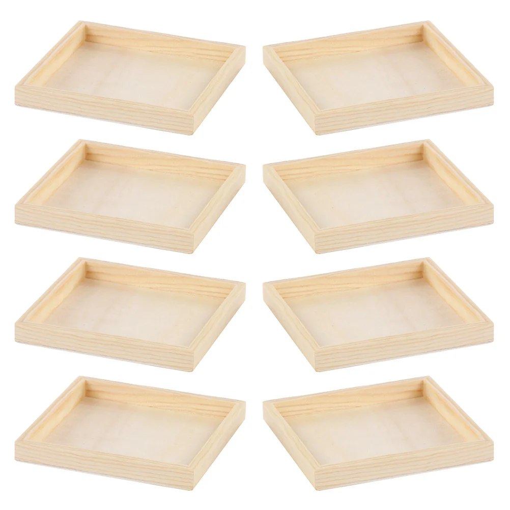 

8pcs 3D Puzzle Tray: Unfinished Wooden Sorting Storage Organizer For Jigsaw Pieces Montessori Puzzle Holder Kids Learning Family