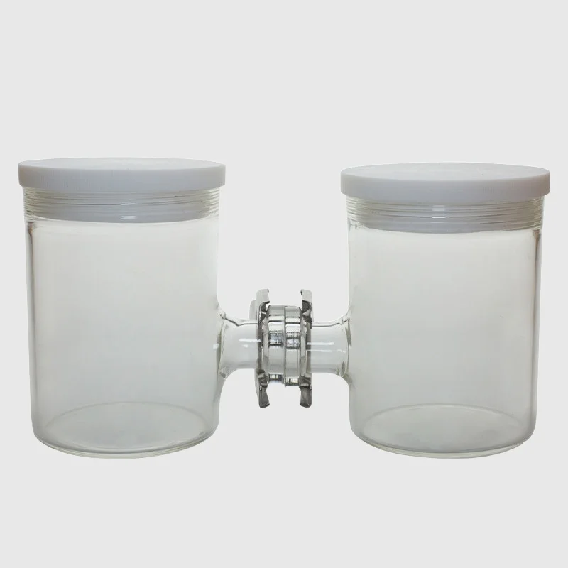 

H-Type Electrochemical Cell Kit with Replaceable Membrane Sealed 3 Electrode Ports for Lab Research