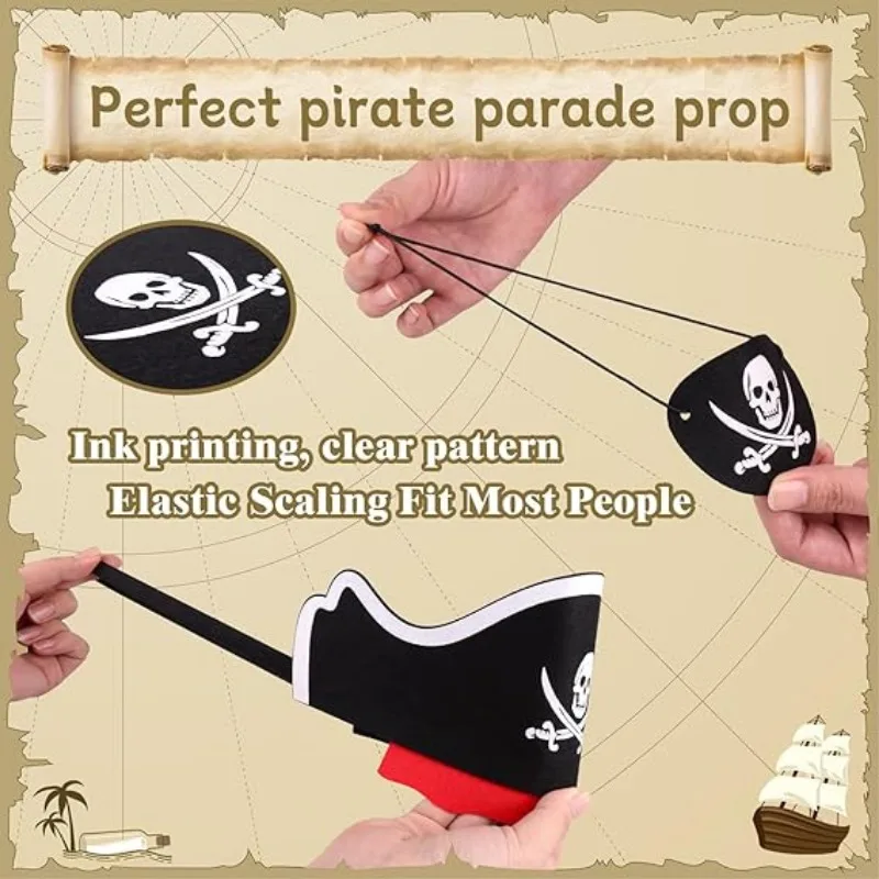 1set New Pirate Eye Skeleton Patch An Eye Mask Halloween Felt Adult Children Cosplay Theme Birthday Party Decoration