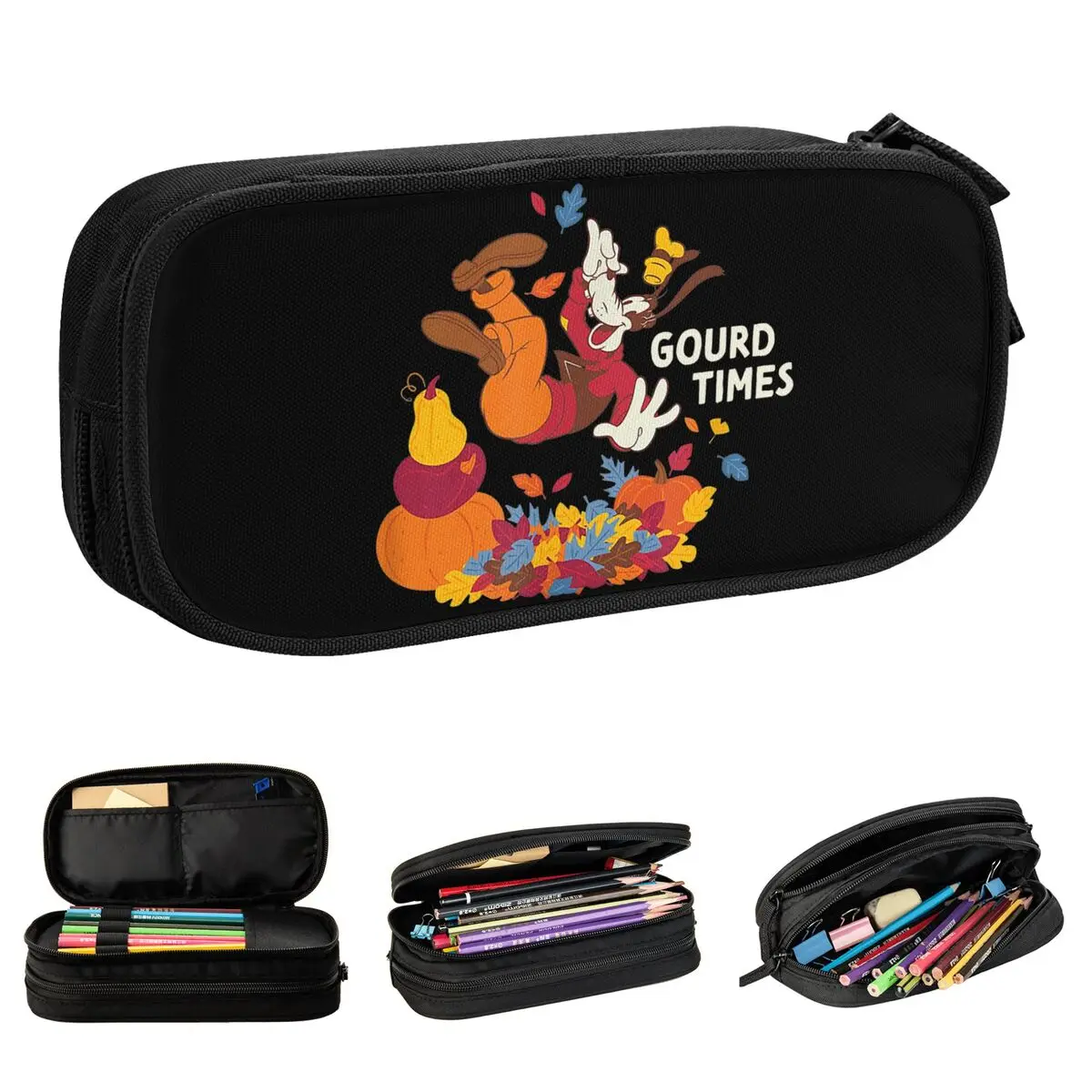 Mickey & Friends Pencil Cases Goofy Gourd Times in the Fall Pen Bag for Student Big Capacity Office Cosmetic Pencilcases