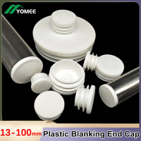 2/4/8/10 Pcs White Round Plastic Blanking End Caps Tube Pipe Inserts Plug Dia13mm 16mm 19mm 20mm 22mm-100mm