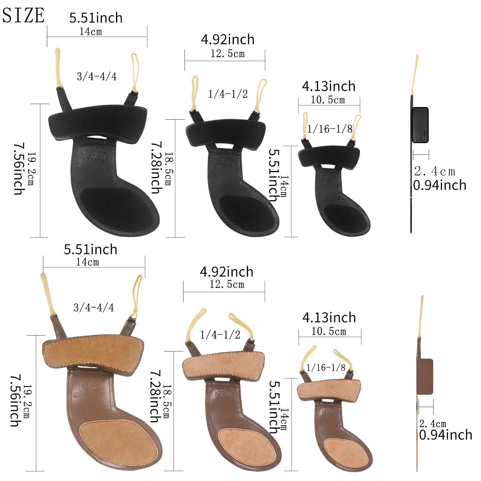 IRIN Violin Shoulder Rest Violin Accessories Lychee Texture Leather Violin Chin Rest for Violin Learners Training Performance