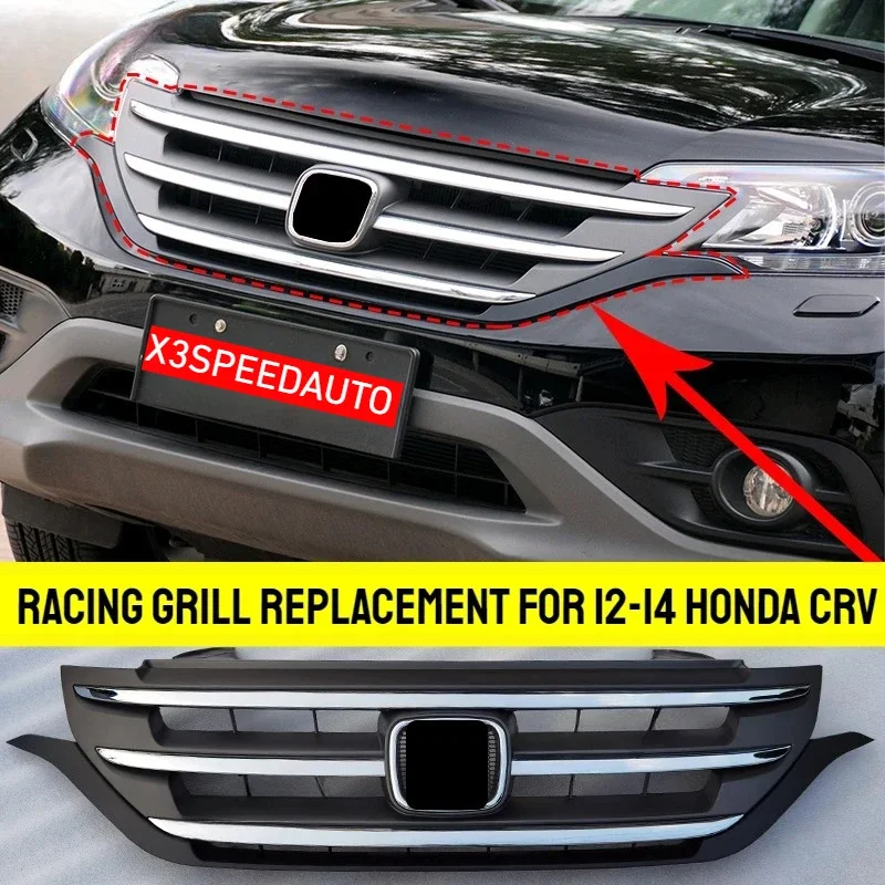 

Fit For Honda CRV CR-V 2012-2014 Racing Grill Grills Replacement Upgrade Modicication Car Accessories Parts ABS Black Body Kit