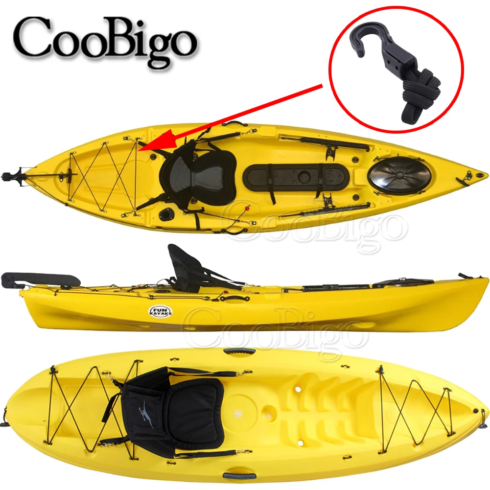 12 قطعة هوك مطاطا بنجي الحبل نهاية Pothook شماعات أبازيم ل ملزمة المظلة الغسيل قارب كاياك الأمتعة على ظهره اكسسوارات #6