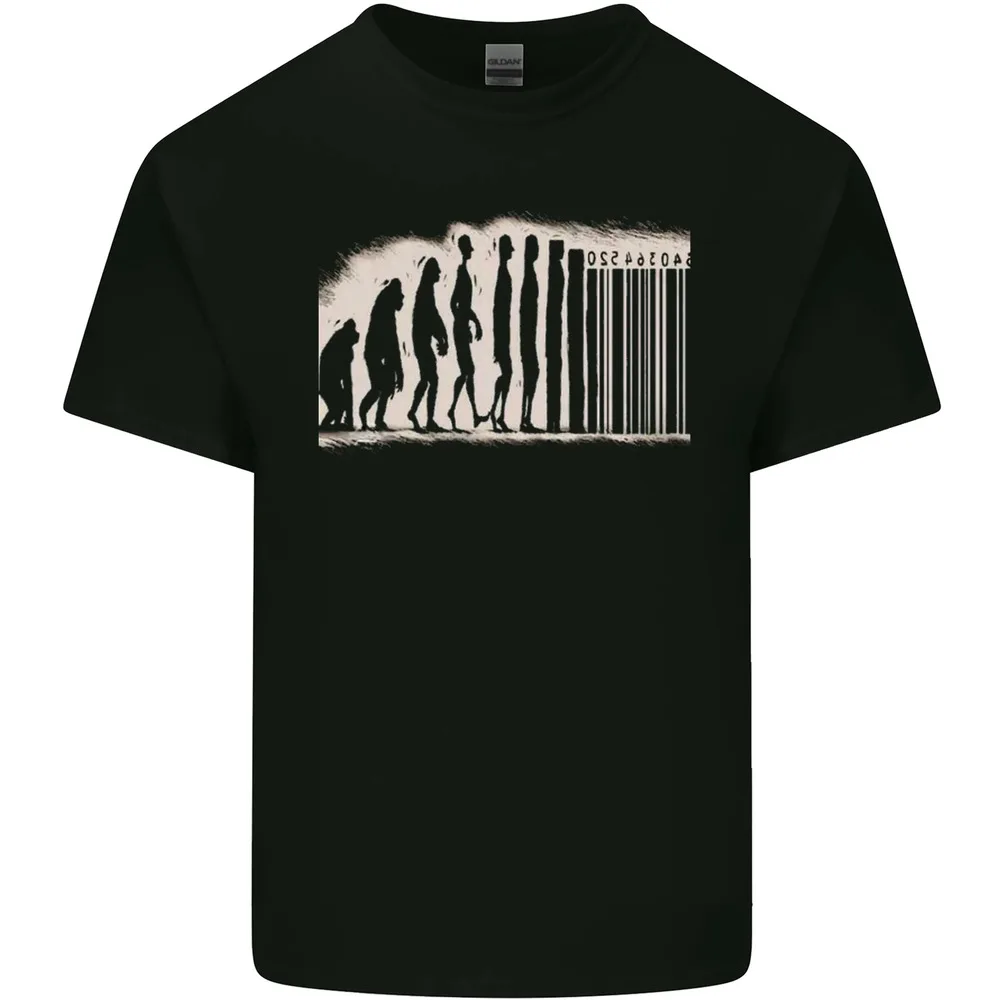 Barcode Evolution Anti-Capitalist T-shirt Y2K tops Unisex Summer Short Sleeve