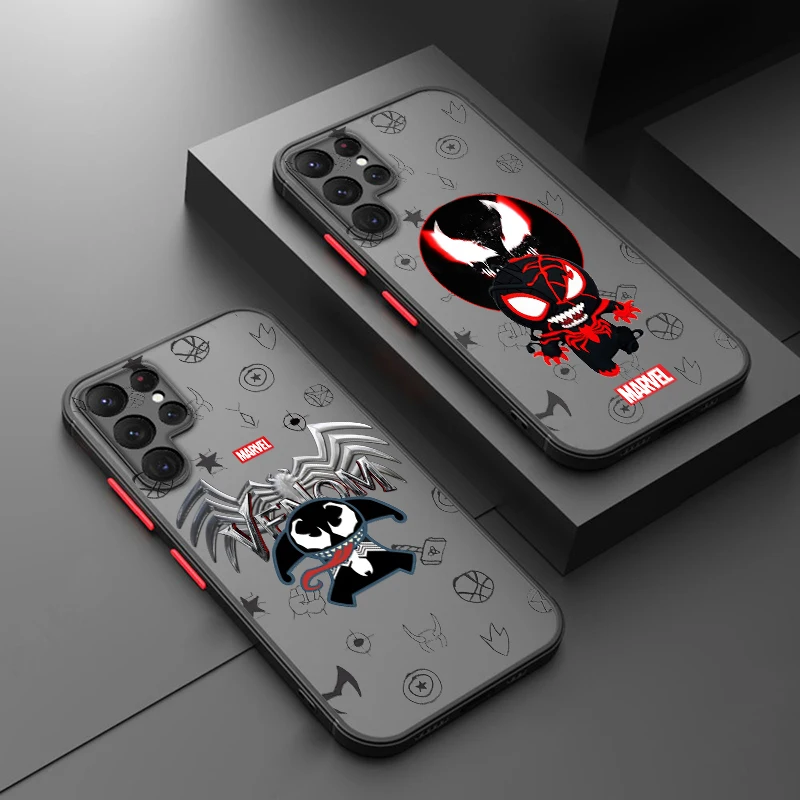 Marvel Venom Hero Cool Samsung A72 A54 A53 A52S A34 A32 A33 A24 A23 A22S A02 Lite Frosted Translucent Phone Case