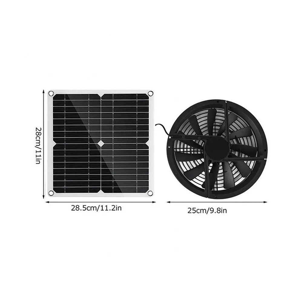 15W Solar Panel for Ventilation Fan 10 Inch Round Design Monocrystalline Silicon Air Circulator for DIY Installation