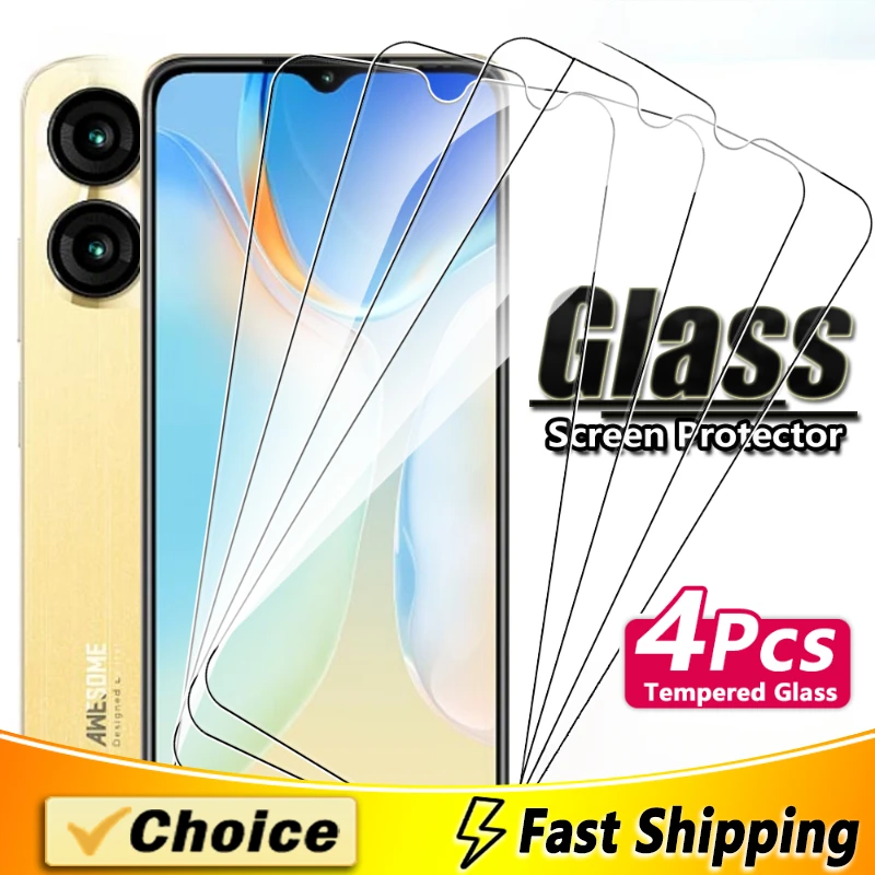 4 Pcs Tempered Glass Protective For Tcl 50 10(5G) 505 40Se 403 8 Revvl V+ 6Pro Glass Hd Screen Protector Film Cover Anti-Scratch