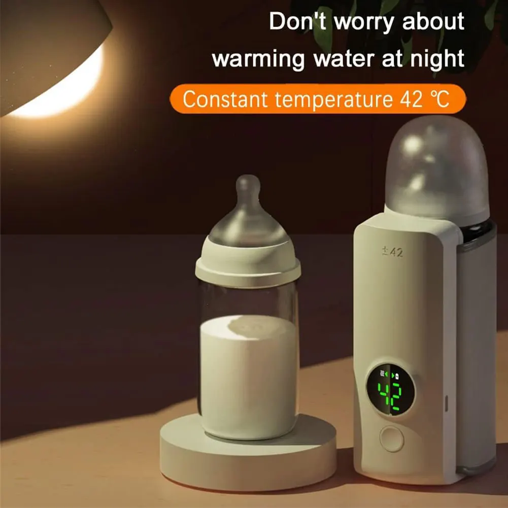 Cordless Milk Warmer Rechargeable Portable Baby Bottle Warmer with Temperature Control for Comfortable Baby Feeding On The Go