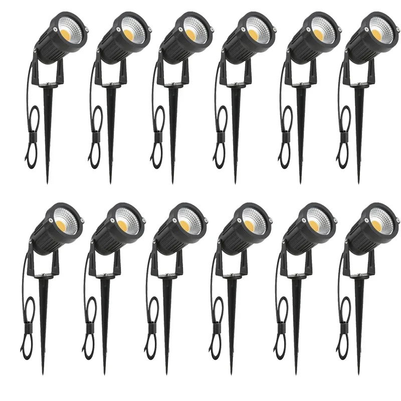 1 Meter Cable IP65 LED Landscape Spike Lamp 5W 10W Warm White Blue Spot Light for Garden Lawn AC DC12V24V 220V110V