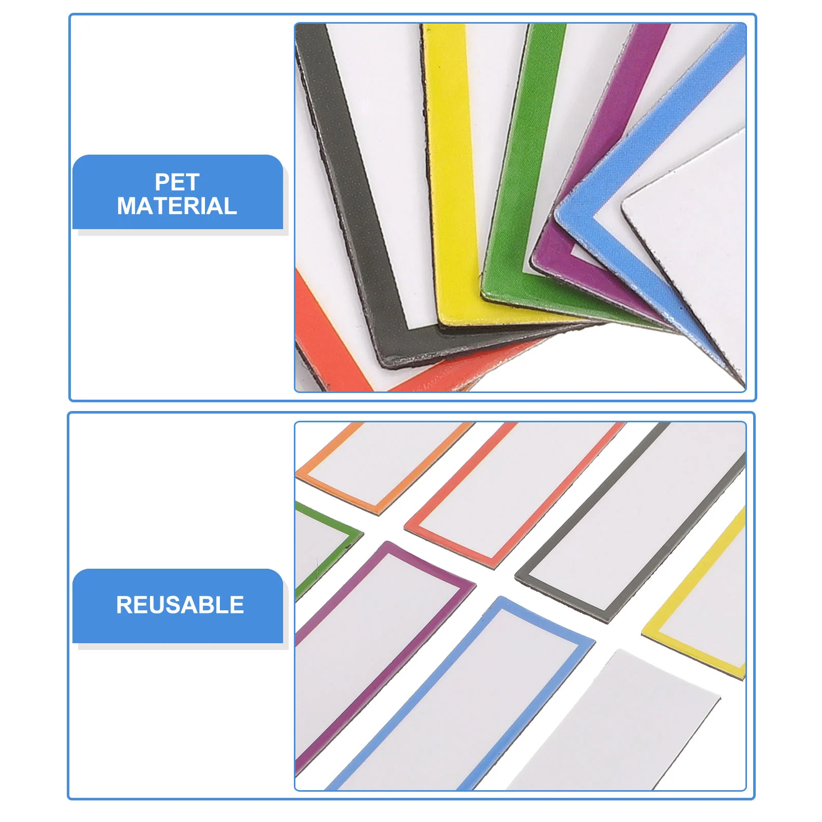 48 Pcs Write Blank Label Dry Erase Labels Magnetic Name Tags Reusable Household Stickers for Whiteboard Magnets Classroom