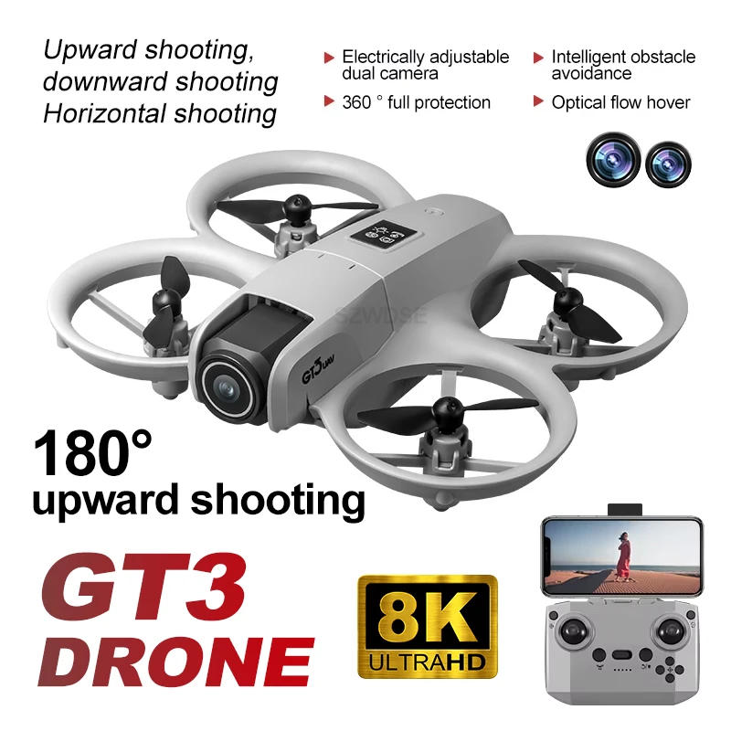 

Профессиональный мини-RC дрон 8K 5G HD аэрофотосъемка предотвращение препятствий оптическое позиционирование потока двойная камера квадрокоптер игрушка