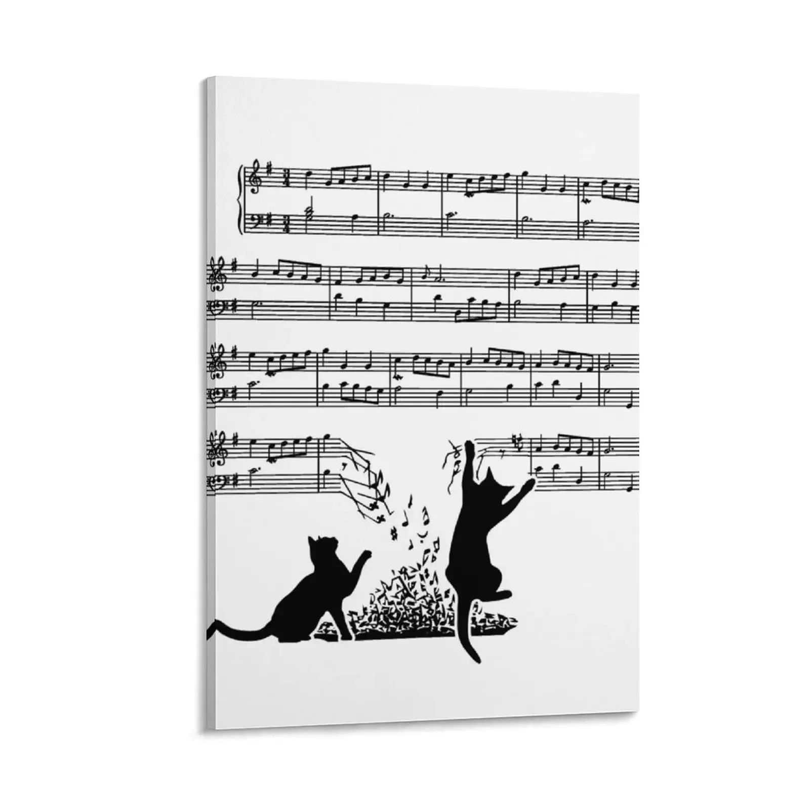 

Cats And Music Sheet Canvas Painting pictures for wall vintage home decor home decor interior