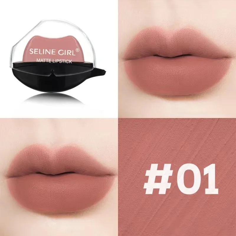 Squeeze Into Lazy Lipstick Lip-shaped Lipstick Moisturizing Matte Lip Makeup Tint Waterproof Nonstick Cup Lipgloss