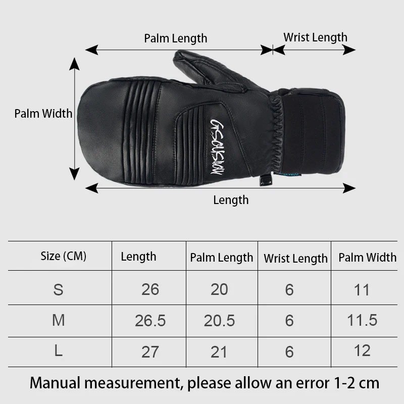 Sarung tangan salju wanita kulit tahan air sarung tangan ski pria olahraga gunung luar ruangan sarung tangan snowboard hangat sepeda motor bagian dalam 5 jari