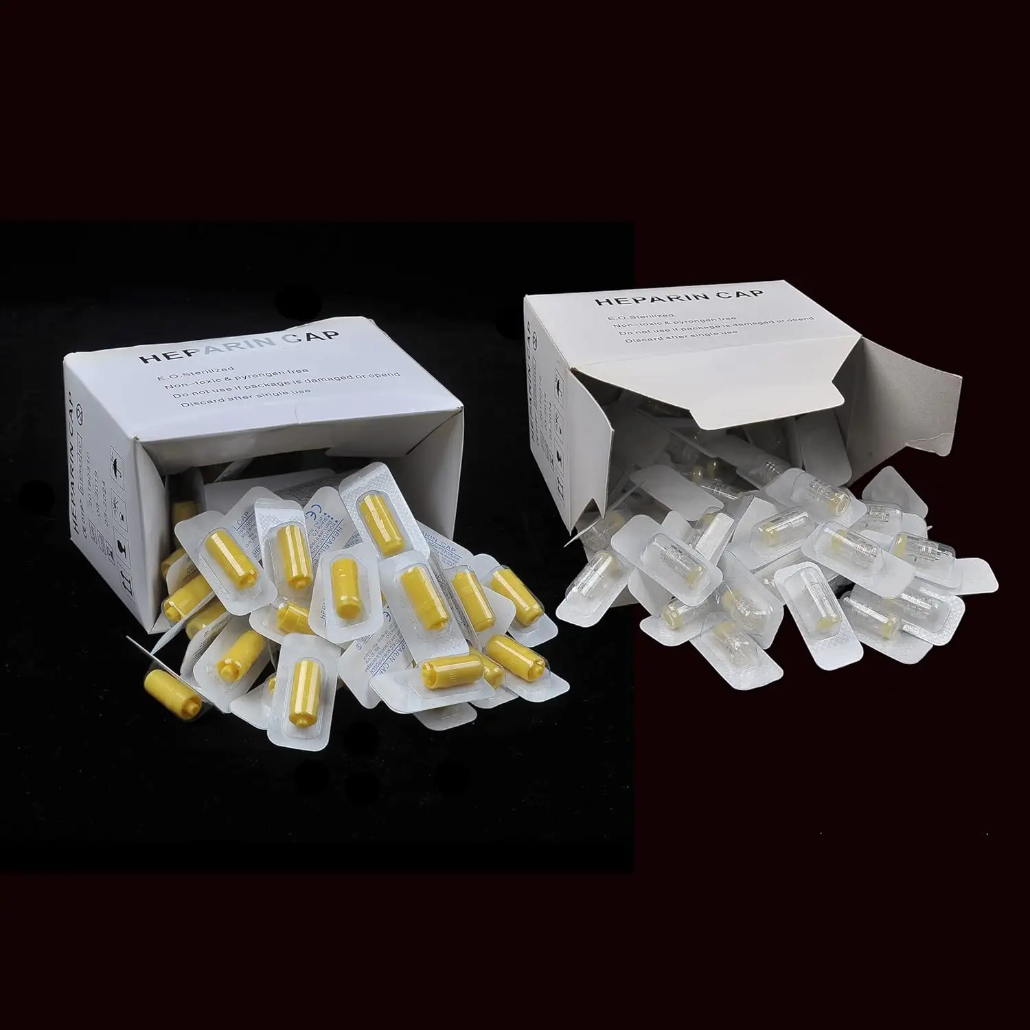 100PCS Heparin Cap für Tiere IV Katheter Kanüller Heparin Caps für Hund Katze Haustier Veterinärbedarf