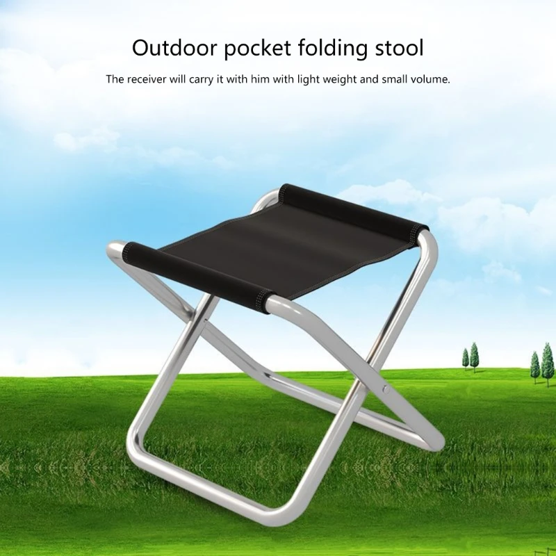 Lightweight Travel Stool Collapsible Outdoor Aluminum Alloy Stool for Fishing