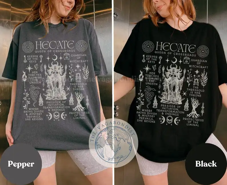 Goddess Hecate Tee | Dark Academia Witch Shirt | Witchcraft T-shirt Tee Colors Tshirt