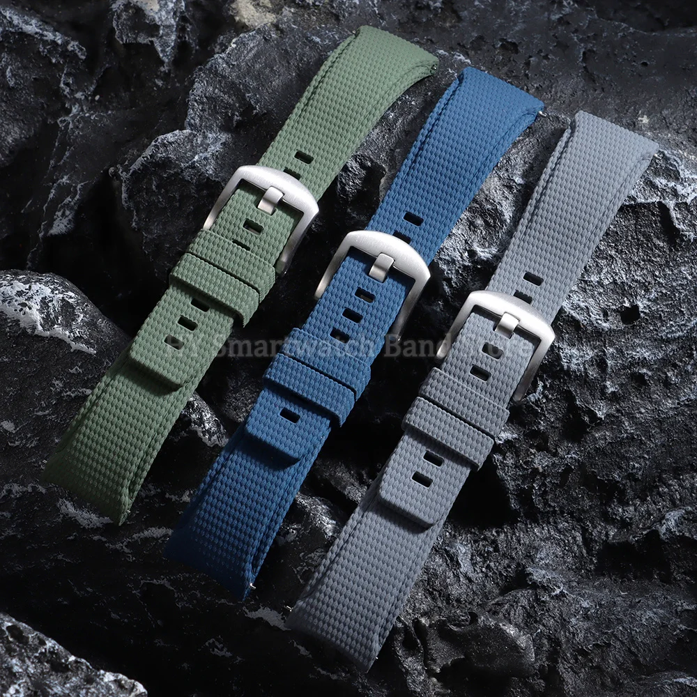 20mm 21mm 22mm Fluorkautschuk-Uhrenarmband für Omega, Seiko, Rolex, Casio mit Gebogenen Enden, FKM-Armband mit Schnellverschluss – Detail 2