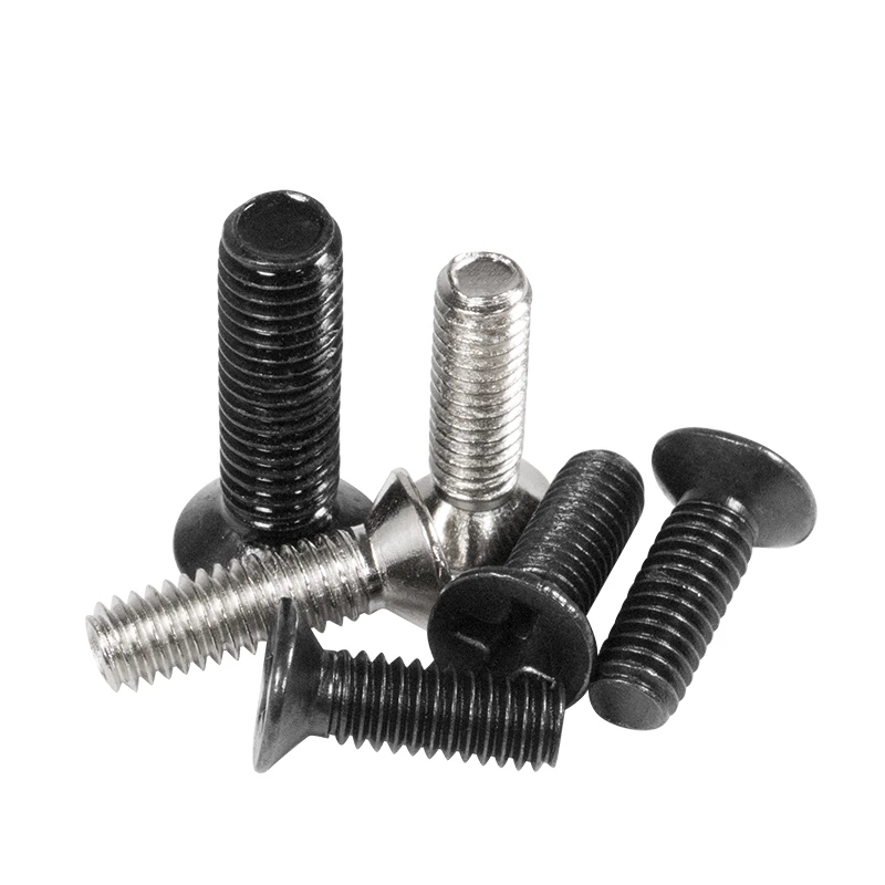 M1 M1.2 M1.4 M1.7 M2 M2.5 M3*3/4/5/6/8/9/10/12/14/16mm Screws Flat Phillips head machine screw Black nickel carbon steel