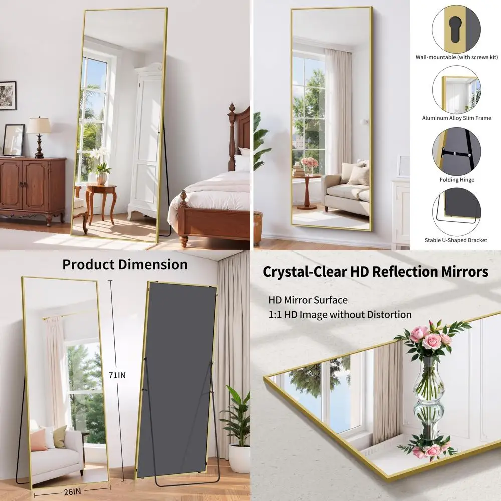 

Напольное зеркало в полный рост с подставкой, наклонное или настенное для спальни, гардеробной, зеркала в полный рост