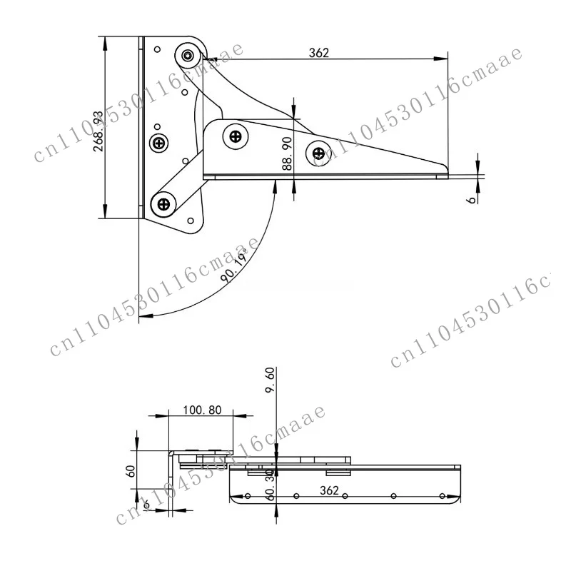 Marine Hardware Boat Accessories Foldable Boat Seat Bracket Yacht Seating Folded Chair Base Hinge for Boats and Yachts