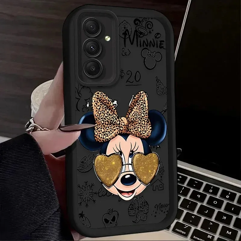 Cool Leopard MinnieS Phone Case For Samsung Galaxy A17 A07 A06 A26 A16 A06 A35 A55 A25 A15 A54 A34 A36 A24 4G 5G Soft Back Cover