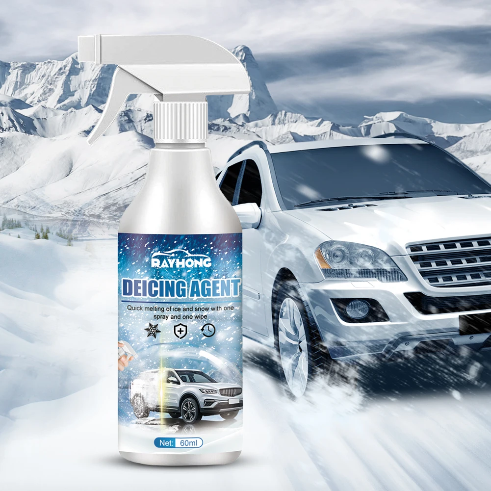 Snow Melting Defrost Liquid 60ML Defrosting Anti Frost Spray Instantly Melts Ice Road Anti Slip for Car Windshield Window Mirror