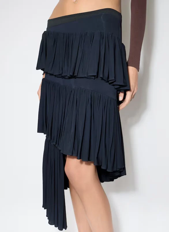 

Ala Tiered Asymmetric Jersey Mini Skirt High Quality Soft Dress 2025 Hot Sale Luxury Design Women's Clothing