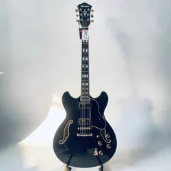 Genuine&Original IBANEZ AS153 Semi Hollowbody Jazz Guitar Black Color Body Ebony Fingerboard  Handmade Frets Stock Items