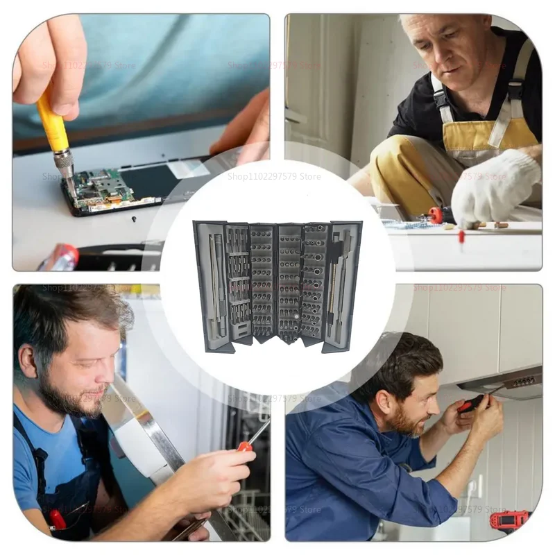 128 in 1 Precision Screwdriver Set with Magnetic Flexible Shaft Repair Tools for PC iPhone Watch Camera Glasses and Electronics