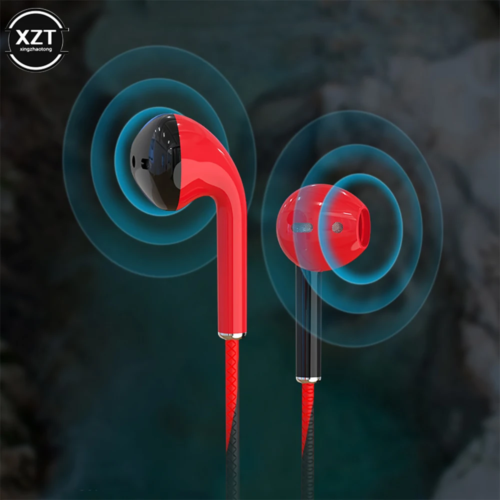 U24 Wired Headphones Stereo 3.5MM IN-Ear Running Music Game Noise Cancel Earphone With Mic For Mobile Phone Mobile PC PAD Laptop