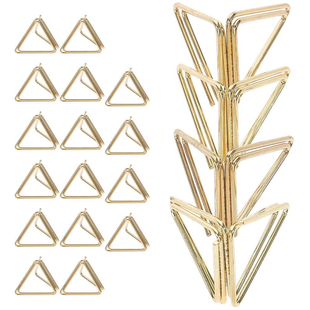 20pcs Triangle Memo Clips Paperclips Shaped Desk Clamps Note Holders Aluminum Alloy Table Number Photo Menu Stand