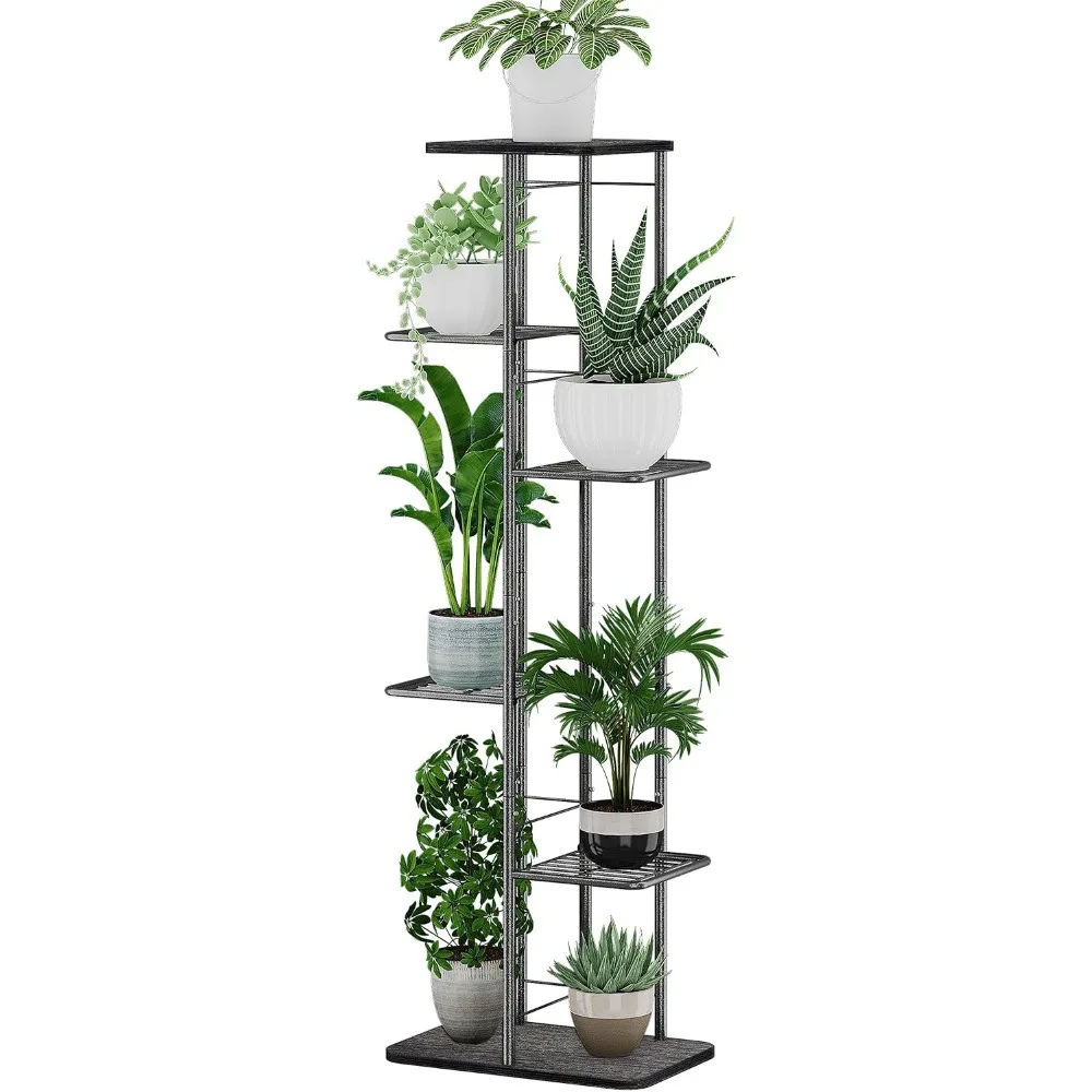 

Simple Trending Plant Stand Shelf Indoor Outdoor Waterproof, 6-Tier 7 Potted Heavy Duty Metal Tall Flower Holder