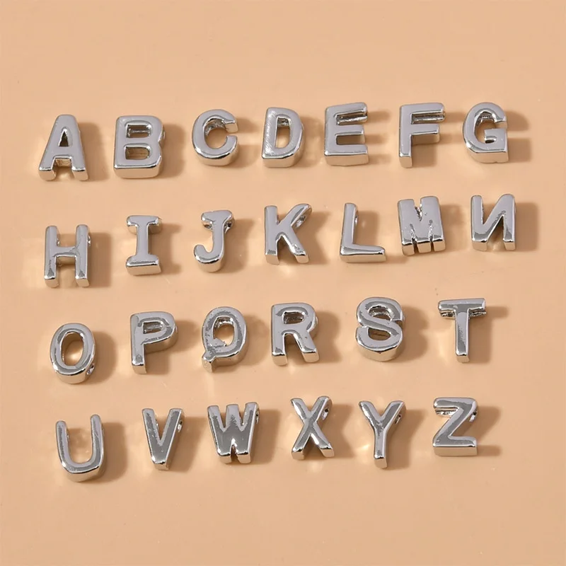 2023New 26 English Letters Covered Copper Gold-Plated Jewelry Material diy Bracelet Necklace Beads Accessories