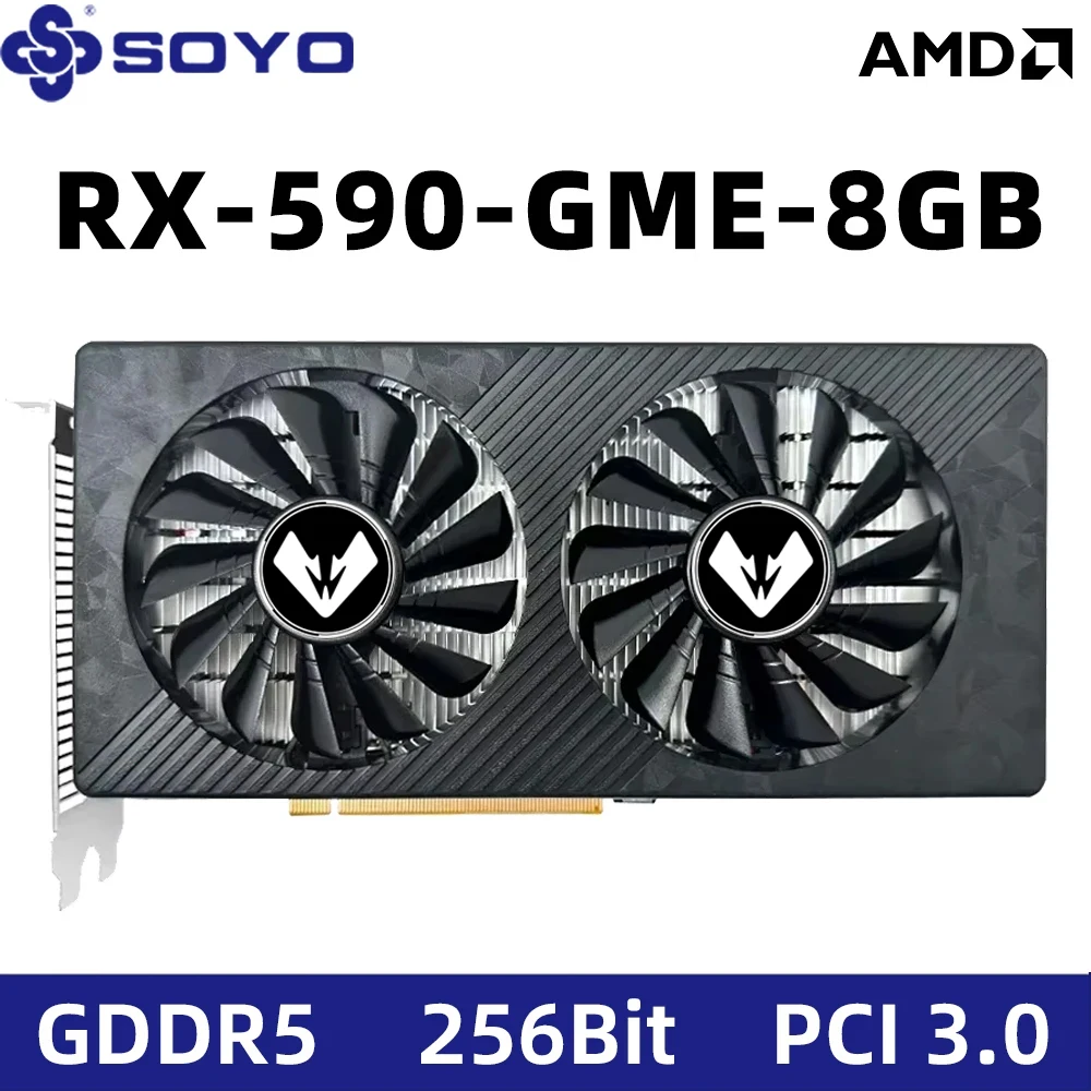 

MOUGOL новая черная видеокарта AMD RX590 GME 8 ГБ GDDR5 256 бит PCI 3,0 × 16 HDMI игровой графический процессор VGA пластина настольные компьютеры Placa De Video