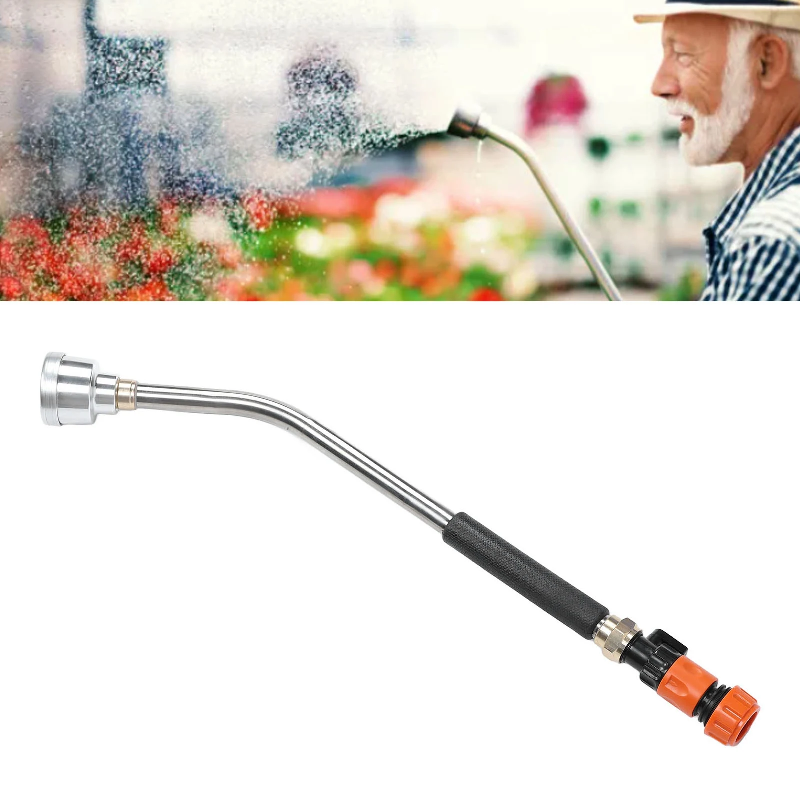 Garden Hose Watering Wand Long Hose Nozzle Watering Sprayer Wand 60cm 200Mesh 3/4In Interface or 90cm 1000 Mesh 1 Inch Interface