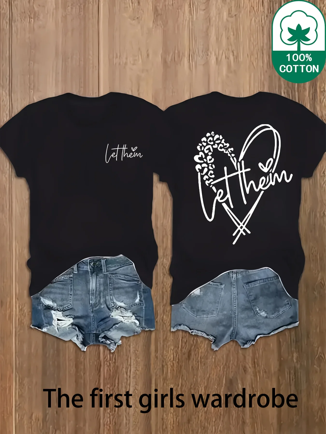 Women'S Casual Short Sleeve T-Shirt - Soft Round Neck Top with "Let Them" Inspirational Print   Ladies T Shirts