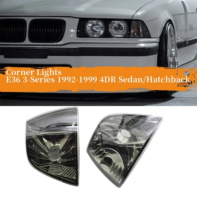 

63138353280 Smoke Lens Corner Lights Turn Signal Light For BMW E36 3-Series 1992-1999 4DR Sedan/Hatchback 63138353279