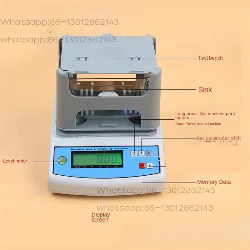 Solid Density Meter 300G 0.01G Precious Metal Gold Rubber Plastic Small Particle Density Purity Tester Density Meter Automat