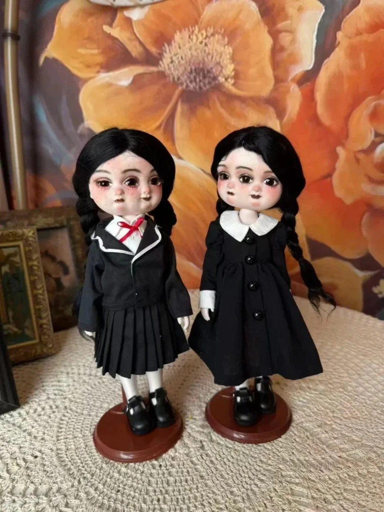 OOAK Split Two-Faced Doll, Custom Art Doll, Bloody Repaint Makeup Collectible with Custom Stand