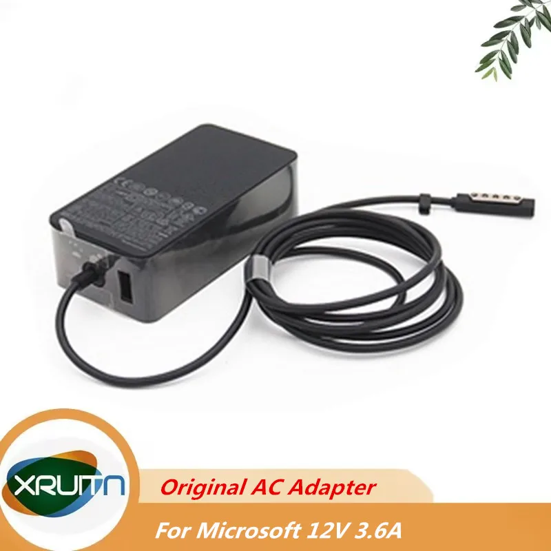 

Genuine 12V 3.6A 45W Charger for Microsoft Surface Pro 1 pro 2 RT Windows 8 power adapter 1601 charger fast charge with 5V 1A