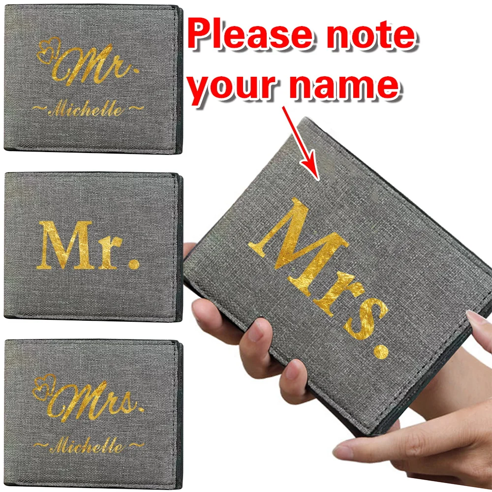 Cartera con nombre personalizado, tarjetero, monedero de alta calidad, billeteras para tarjetas de identificación, bolso plegable Simple para efectivo