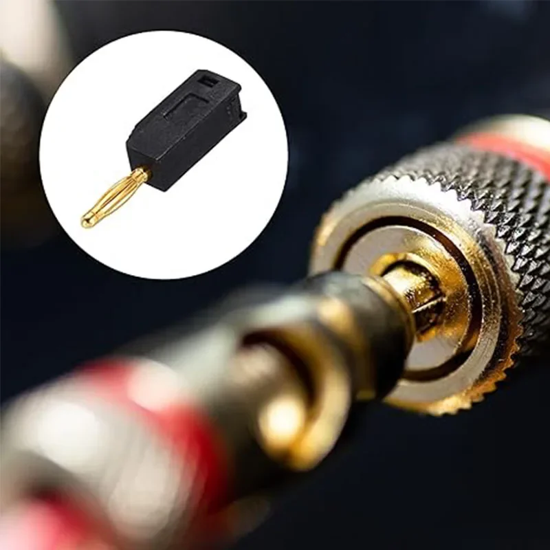 Banana Plug Solderless Quick Connect 4mm 32A Quick Connect Gold-plated Banana Connector Amplifier For Electrical Testing