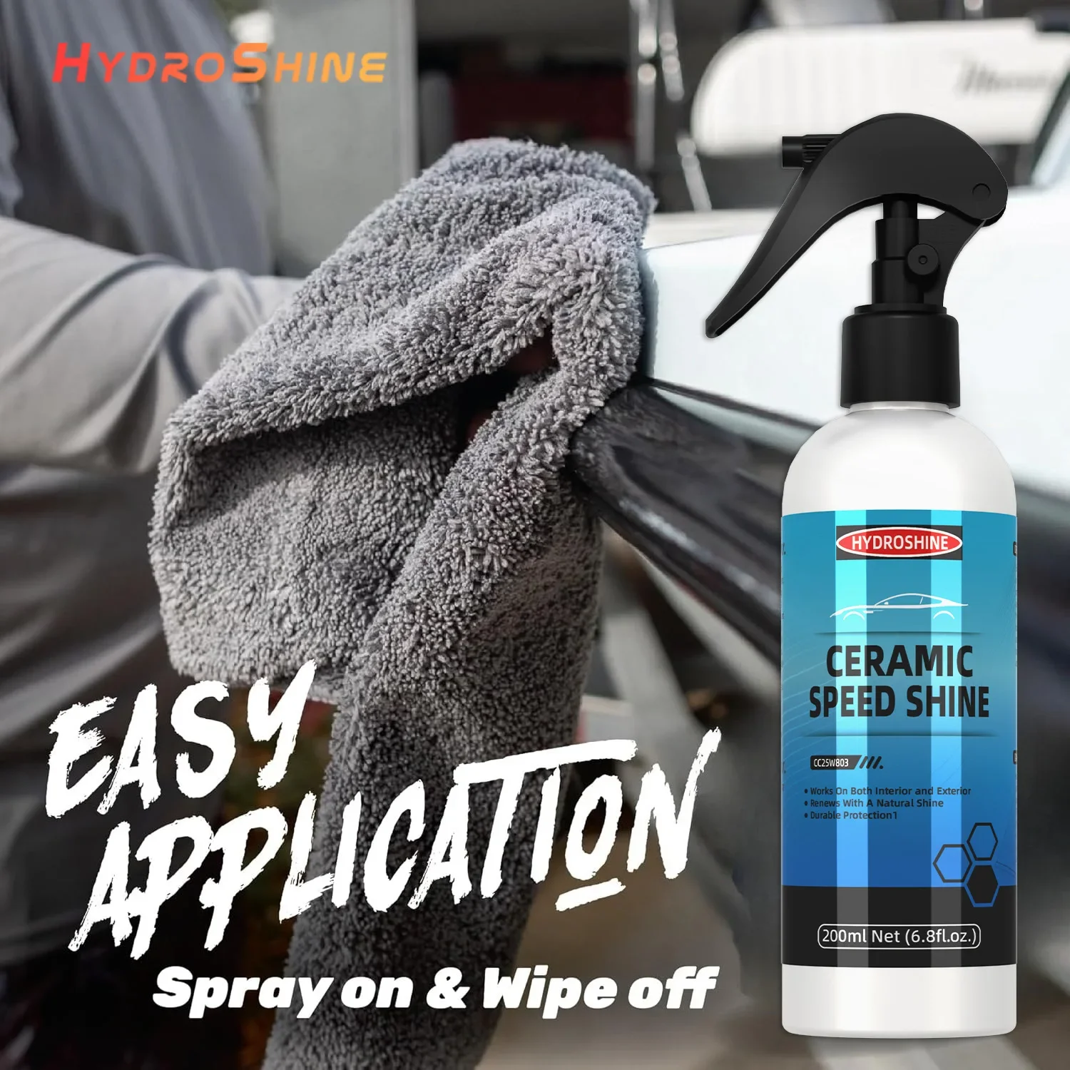 Hydroshine เซรามิค Speed Shine เคลือบสําหรับรถยนต์ป้องกันกันน้ํากันฝุ่นรถ Shine ภาษาโปลิชคํา Black Wax Hydrophobic