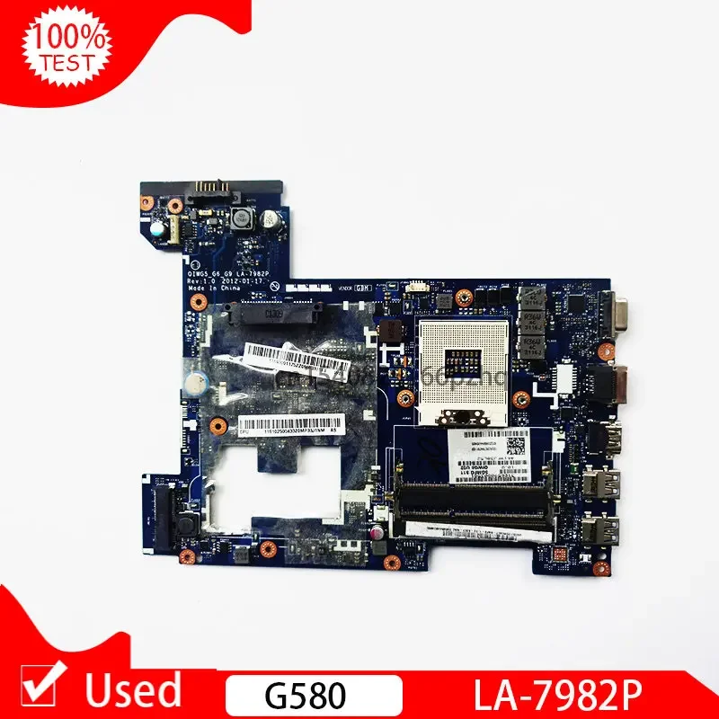 Used PIWG2 QIWG5_G6_G9 LA-7982P MAIN BOARD For Lenovo G580 P580 Laptop Motherboard