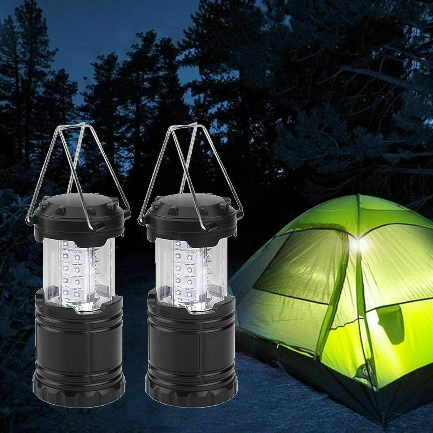 

30LED Tent Lamp Waterproof Camping Light Power Battery Emergency Light Portable Lantern Working Lighting Flashlight Torch