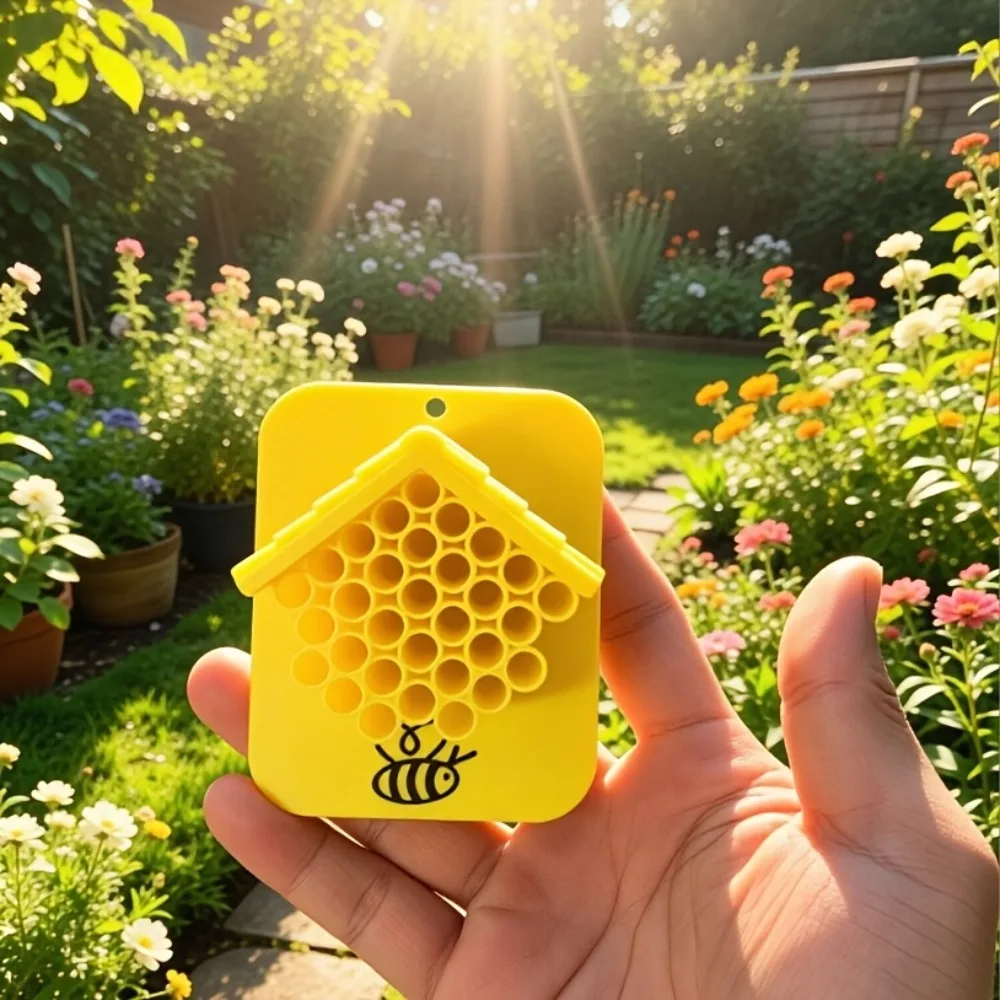 2pcs Garden Bee House Solitary Bee Hostel Outdoor Hanging Honeycomb Attracting Pollinators Ecological Decor