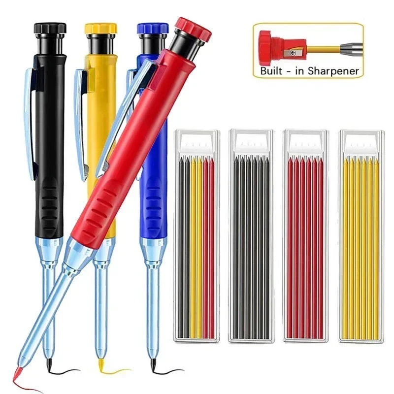 Woodworking Marking Tools Automatic Pencil Stainless Steel Multifunctional Marker Pen Quick Drying Durable Stationery Supplies